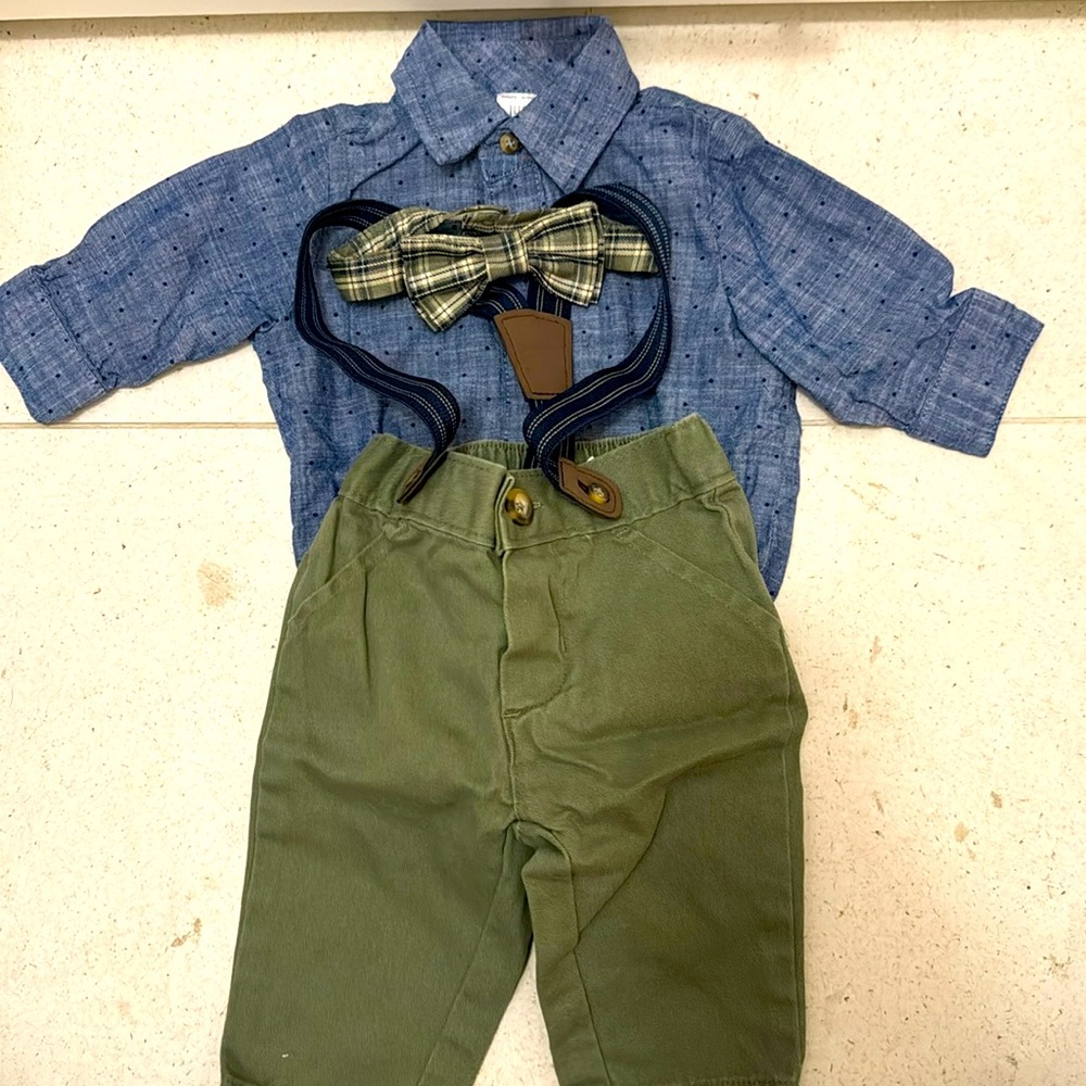 👔 3 piece baby boy trouser and bow tie set